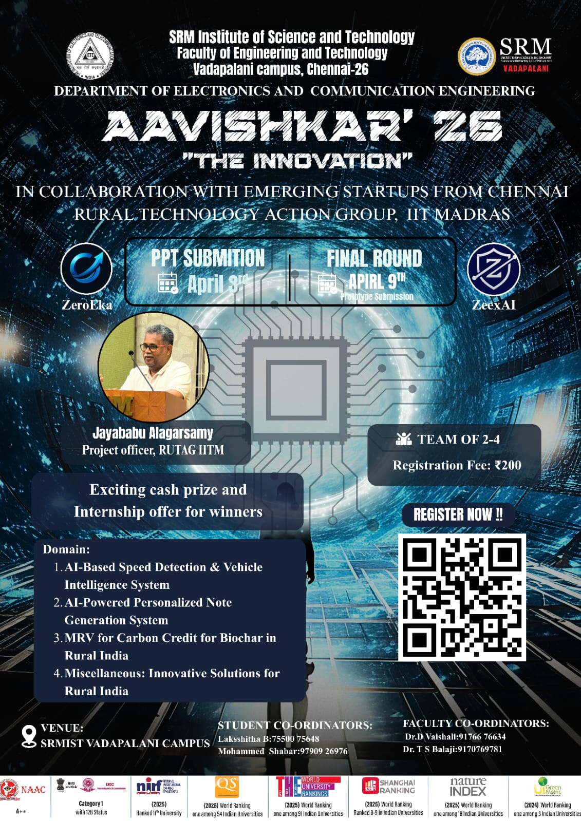 AAVISHKAR’26 – Hackathon National Level Innovation Hackathon Poster 